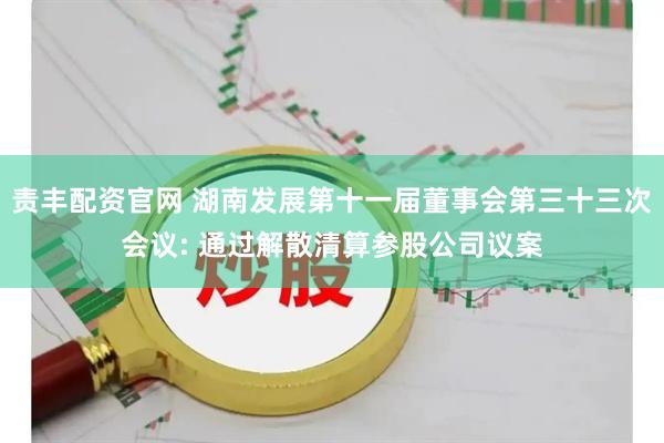 责丰配资官网 湖南发展第十一届董事会第三十三次会议: 通过解散清算参股公司议案